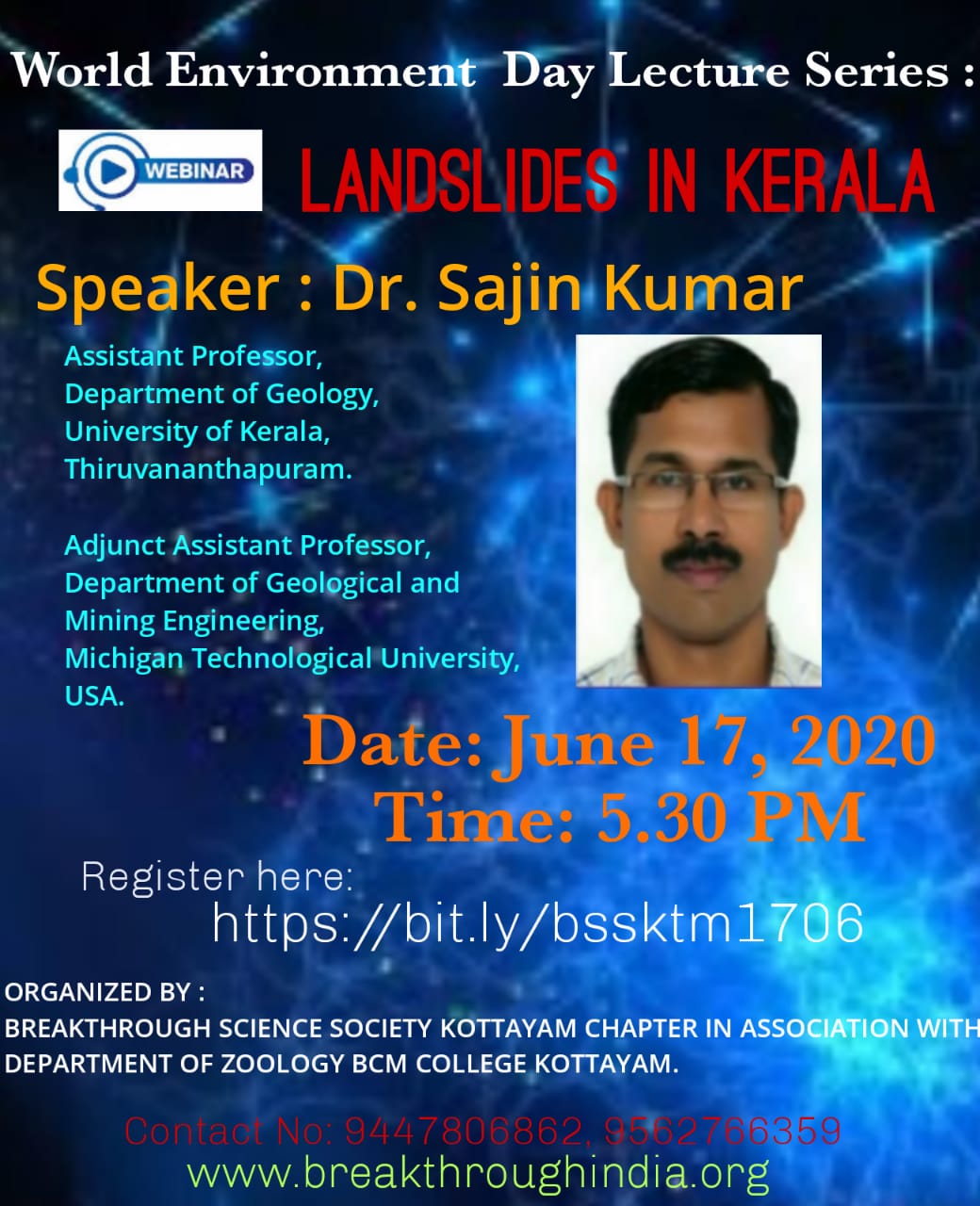 Webinar: ‘Landslides in Kerala’ – Organised by BSS Kerala Chapter