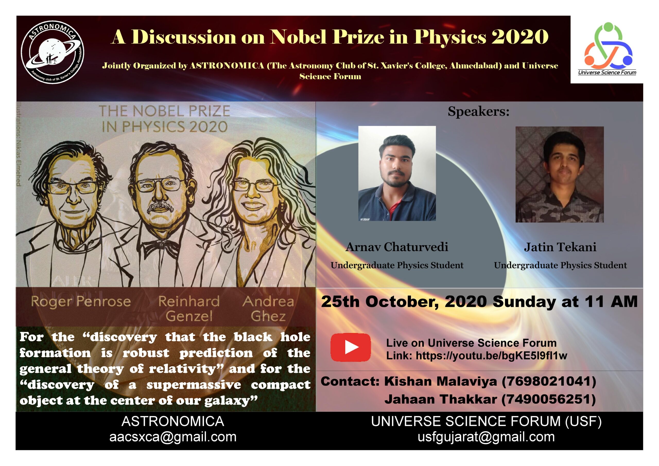 BSS Gujarat chapter: Webinar: “Nobel Prize in Physics-2020”