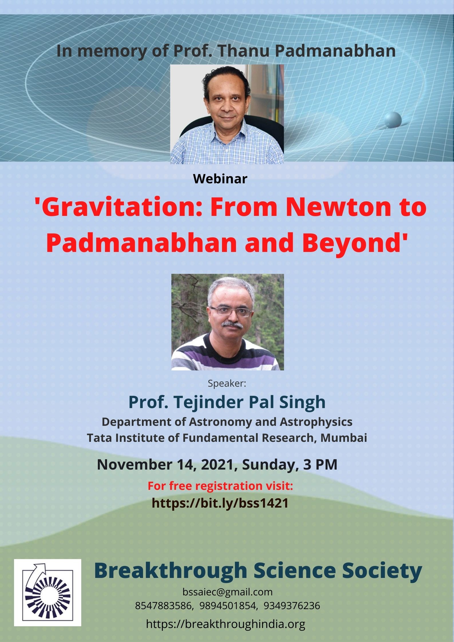 Webinar: ‘Gravitation: From Newton to Padmanabhan and Beyond’
