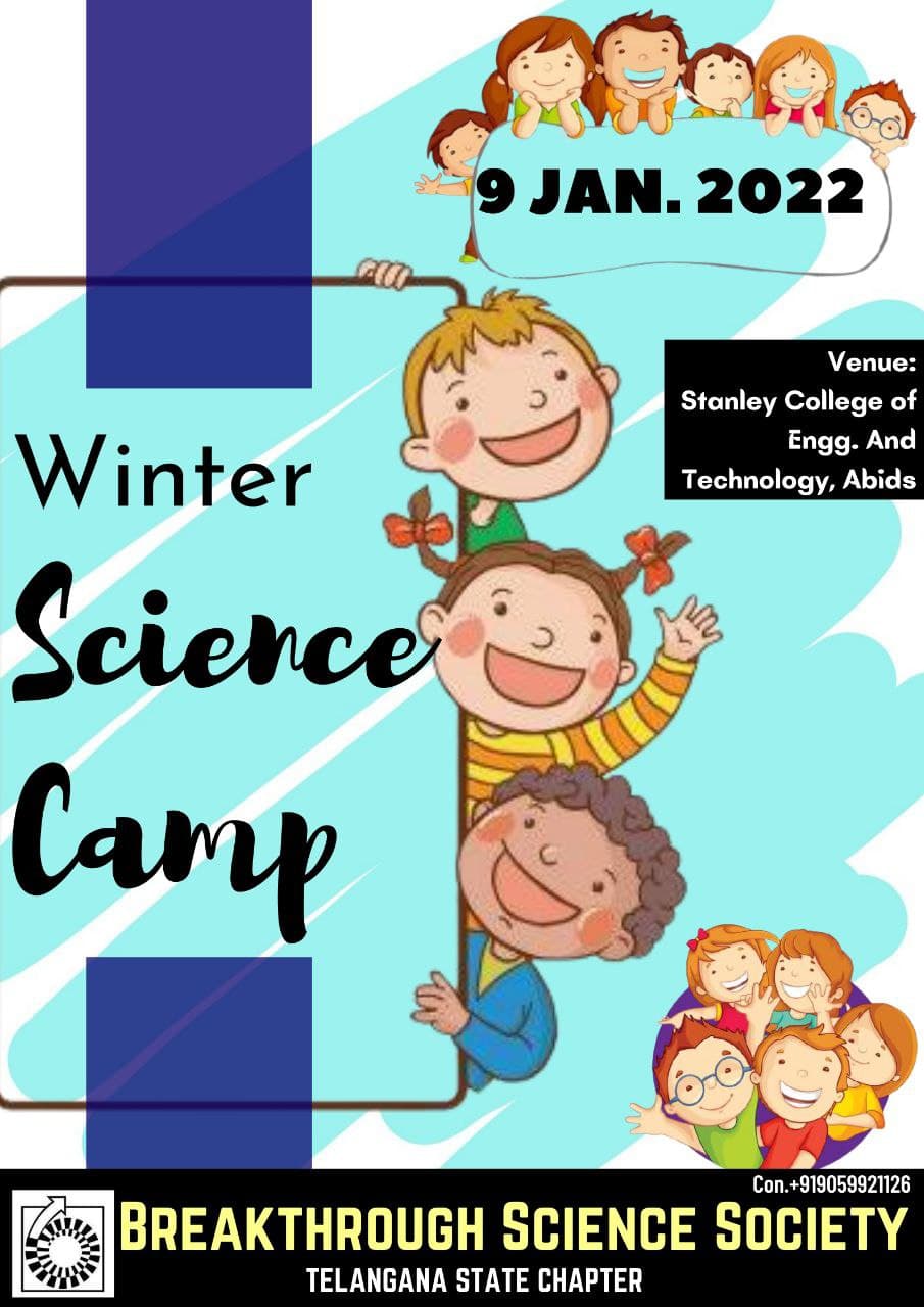 Winter Science Camp for students organised by BSS Telangana chapter