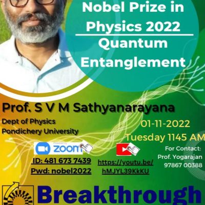 Webinar: QUANTUM ENTANGLEMENT  – The Nobel Prize in Physics 2022