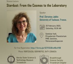 ‘Stardust: From the Cosmos to the Laboratory’ – Talk by Prof. Christine Joblin, University of Toulouse, France.