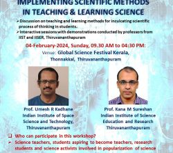 Global Science Festival Kerala: Workshop on ‘Implementing Scientific Methods in Teaching & Learning Science’